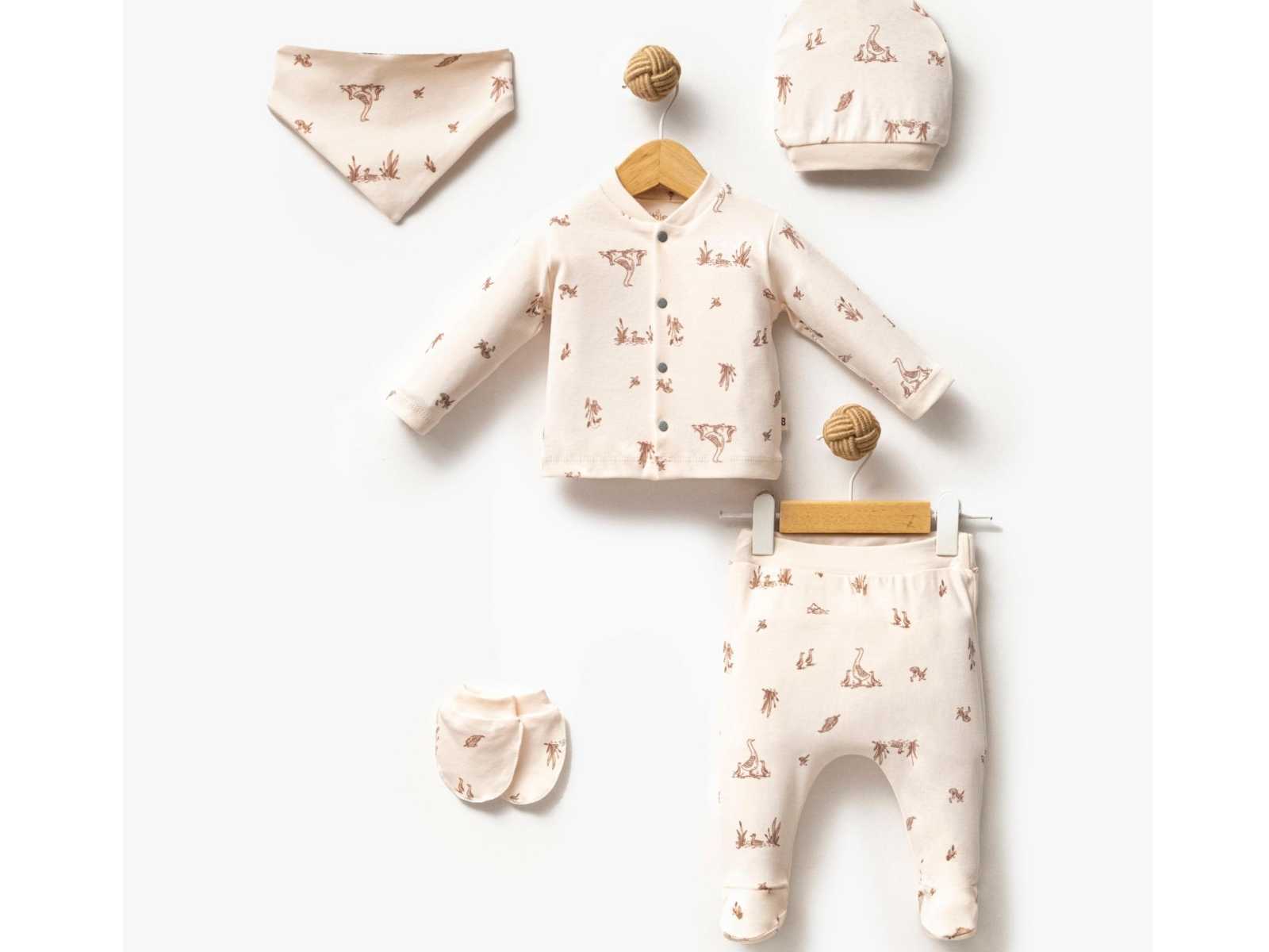 Set materniteti me 5 pjese unisex i perbere nga pambuk organik